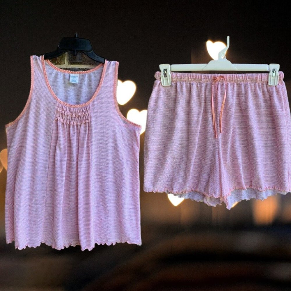 Croft & Barrow Womens 2-Piece Pajamas Set Sleeveless Top & Shorts Size S